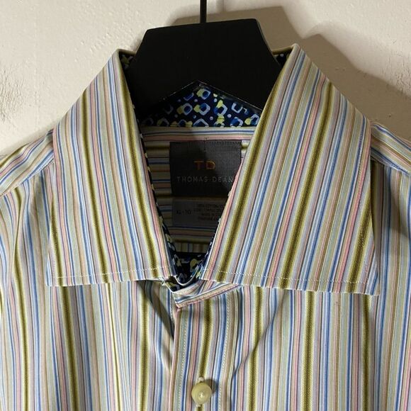 Thomas Dean Striped Button Down Shirt Size XL - Picture 5 of 8